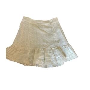 Urban Outfitters White Eyelet Mini Skirt Size M Cottagecore Lace